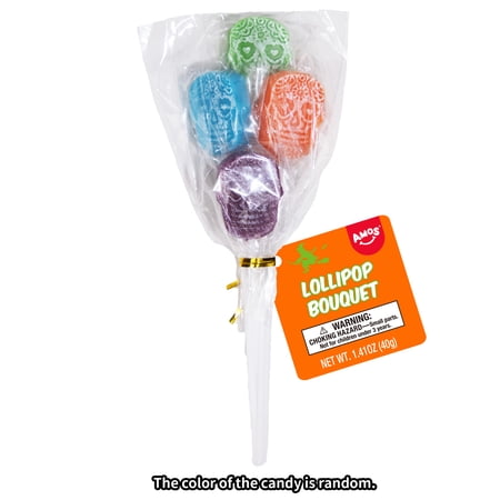 Amos Halloween Lollipop Bouquets Assorted · Caramelos · 5 pzas de 50 g