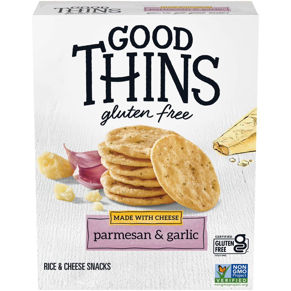 GOOD THINS Parmesan & Garlic Rice & Cheese Gluten Free · Galletas saladas · 99 g