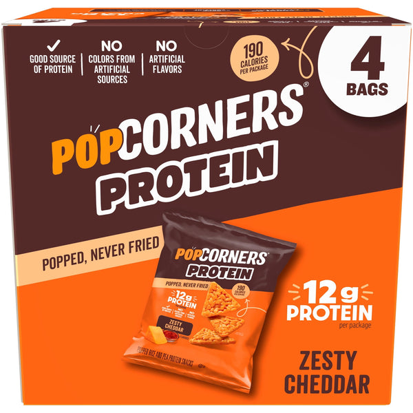 PopCorners Protein Zesty Cheddar · Palomitas · 4 pzas de 38 g
