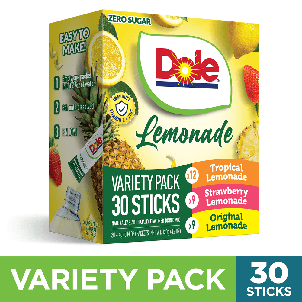 Dole Lemonade Variety Powder Mix Tropical · Bebida · 30 pack