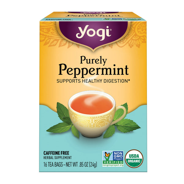 Yogi Purely Peppermint Organic Herbal Mint Tea · Chicles y mentas · 16 pzas