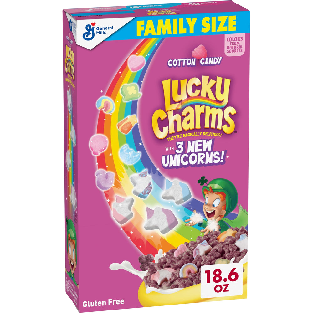 Lucky Charms Cotton with 3 New Unicorn · Cereal · 527 g · tamaño familiar