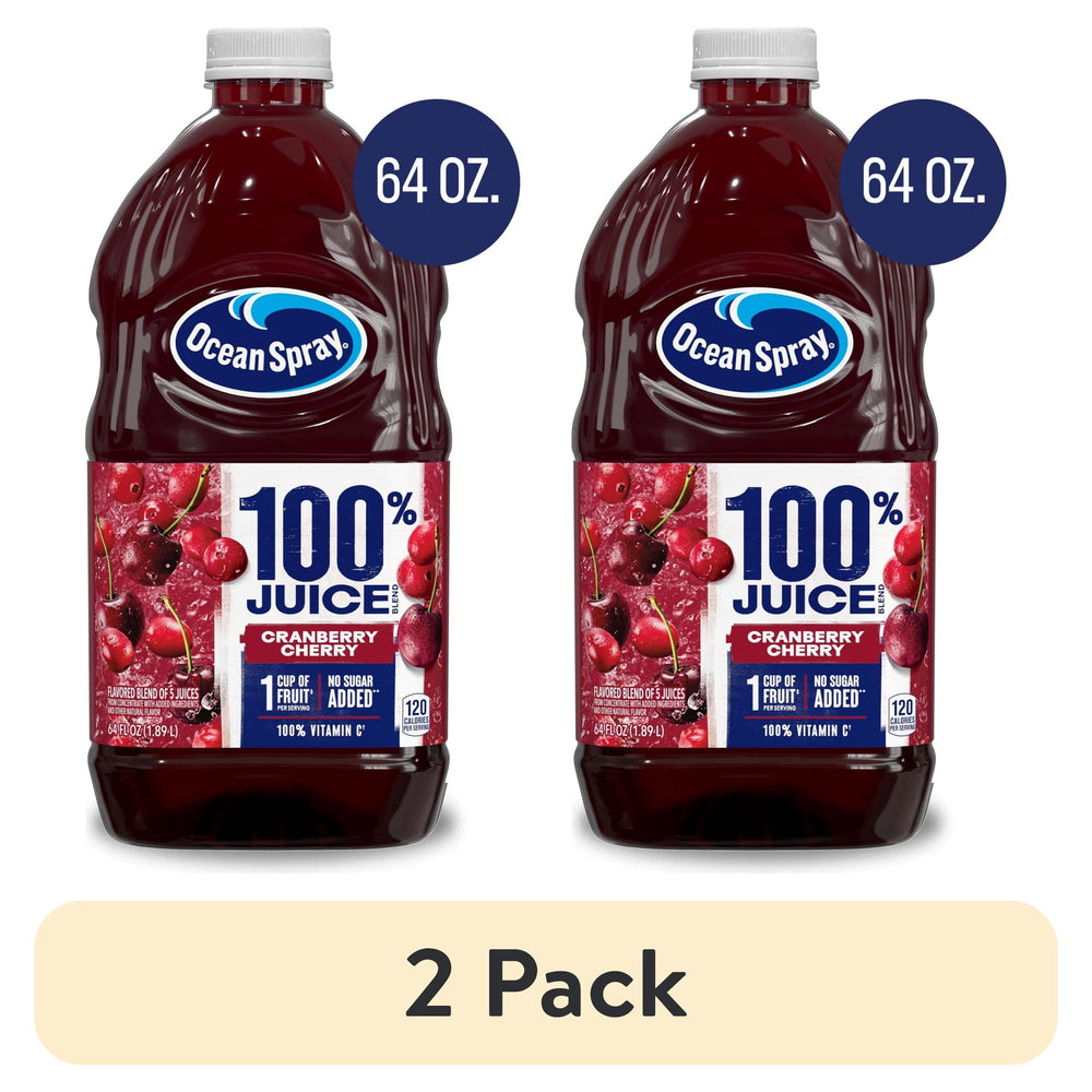 Ocean Spray® 100% Juice Cranberry Cherry Juice · Bebida · 2 botellas de 1.89 L