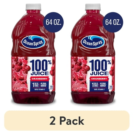 Ocean Spray® 100% Juice Cranberry Juice · Bebida · 2 botellas de 1.89 L