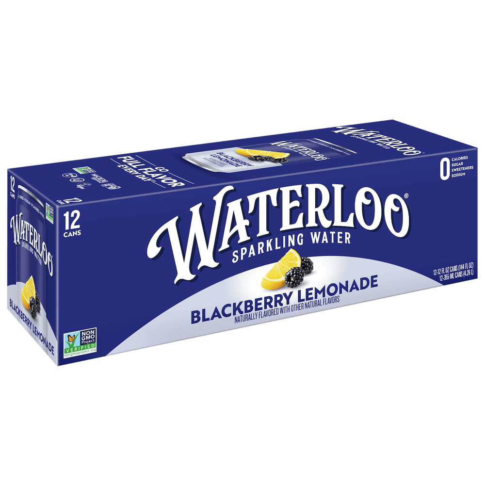 Waterloo Blackberry Lemonade · Agua mineral · 12 latas de 355 ml