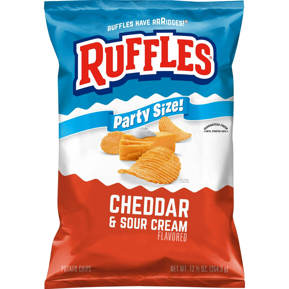 Ruffles Cheddar & Sour Cream Potato · Papas · 354 g · bolsa · tamaño fiesta