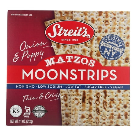 Streit's Onion and Poppy Matzo Moonstrips Thin · Galletas saladas · 312 g · caja