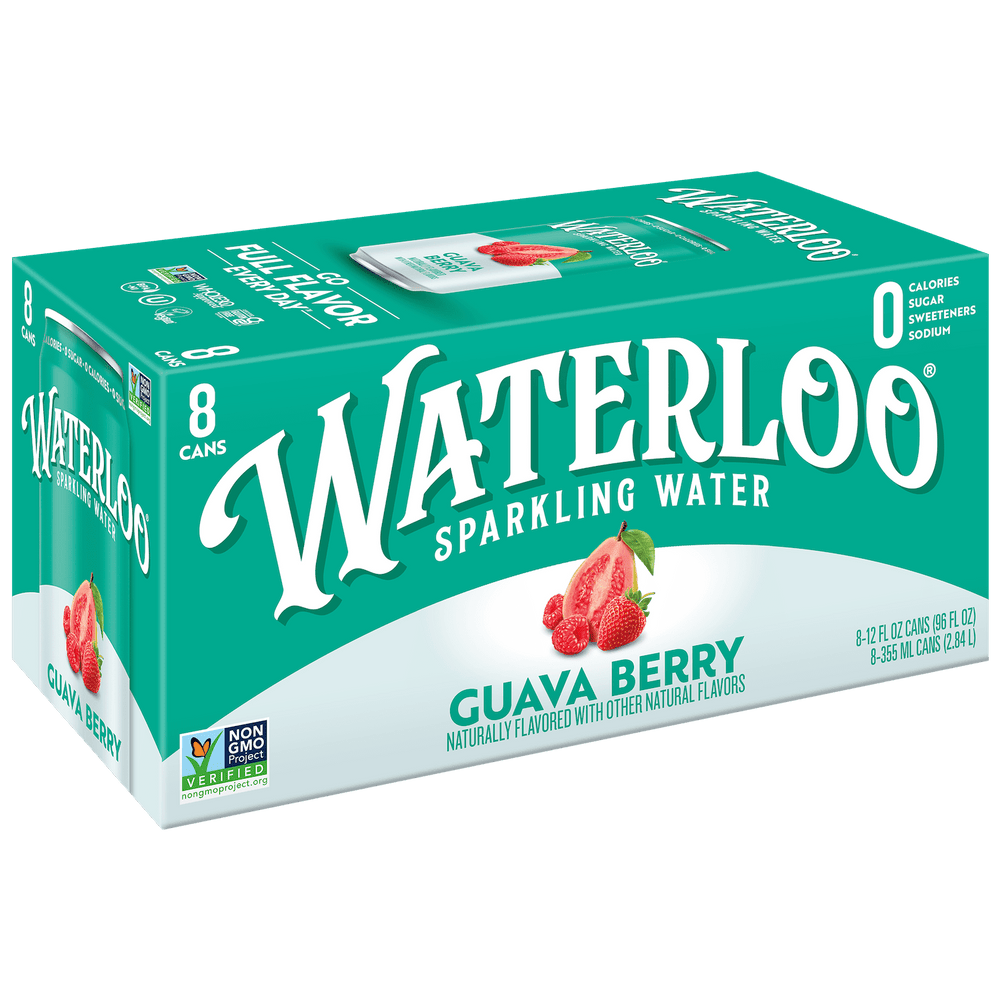 Waterloo Guava Berry Zero Sugar · Agua mineral · 8 pack de 355 ml