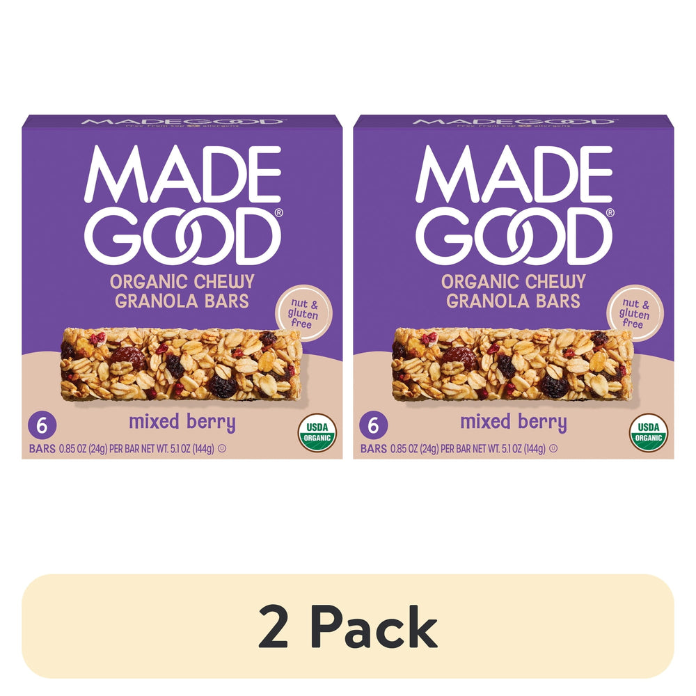 MadeGood Mixed Berry 6 Healthy · Barras · 2 pack de 24 g
