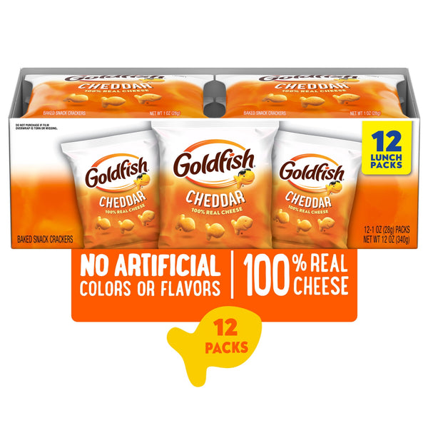 Goldfish Cheddar · Galletas saladas · 12 pzas de 28 g