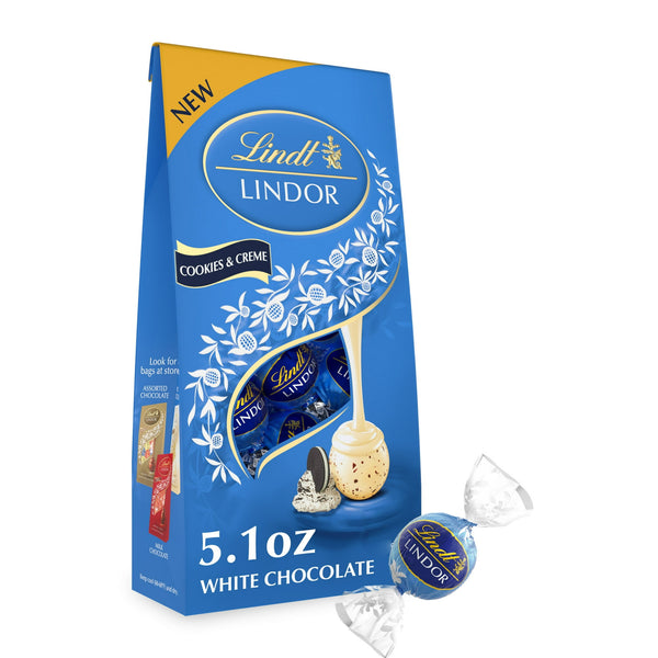 Lindt LINDOR & Creme White Chocolate Truffles · Papas · 145 g · bolsa