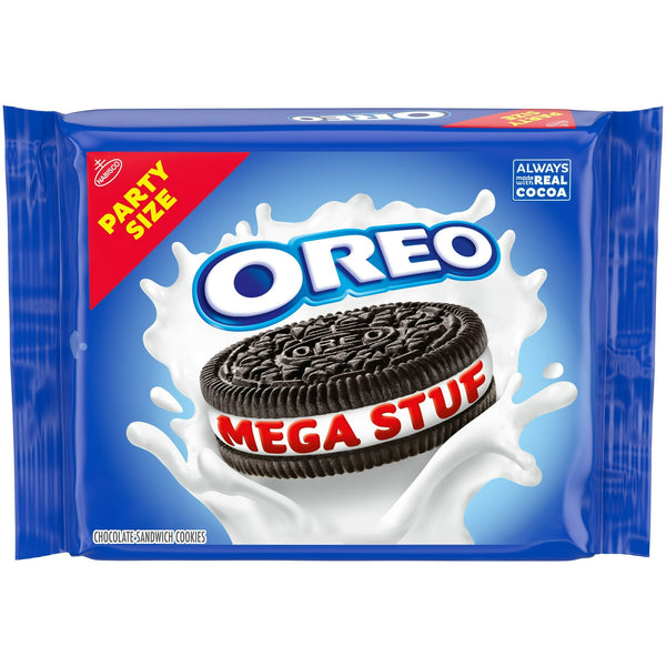 OREO Mega Stuf Chocolate · Galletas · 454 g · tamaño fiesta