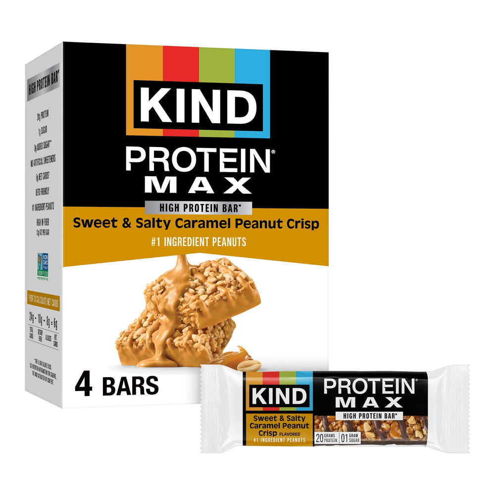 KIND Protein MAX Caramel y Cacahuate · Barras · 247 g · 4 piezas