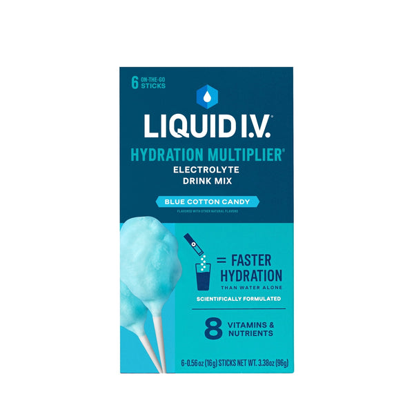 Liquid I.V.® Blue Cotton Hydration Multiplier® · Polvo para agua · 6 pzas