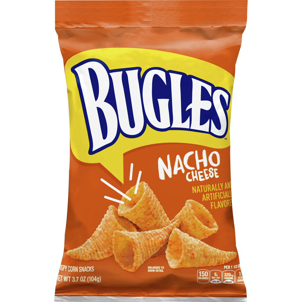 Bugles Nacho Cheese Corn · Totopos · 105 g · bolsa
