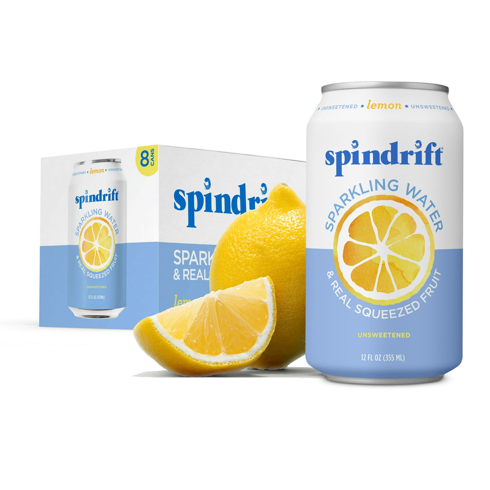 Spindrift Lemon · Agua mineral · 8 pzas de 355 ml