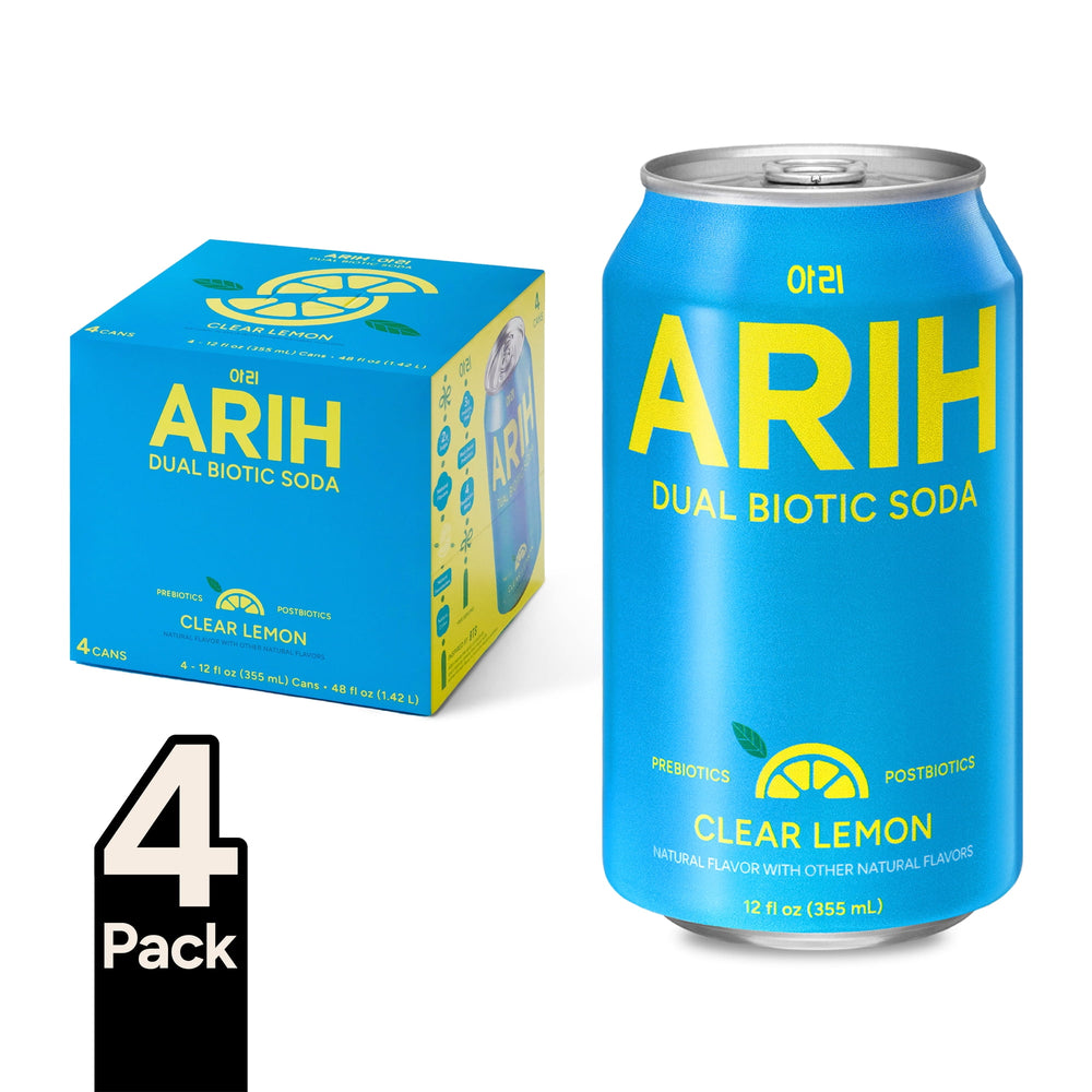 ARIH Dual Biotic Soda Clear Lemon · Refresco · 4 pack de 355 ml