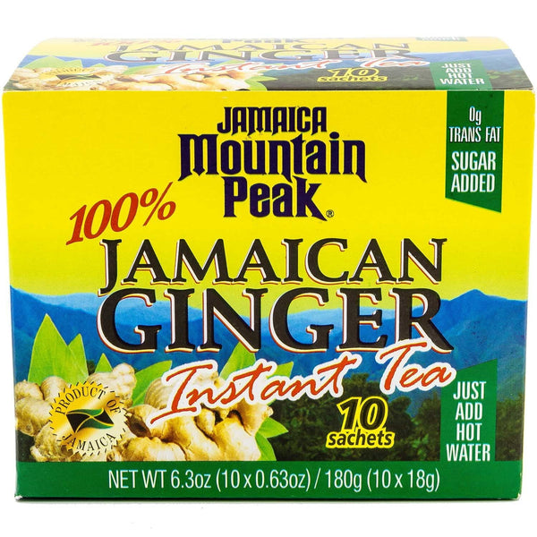 Mountain Peak 100% Jamaican Ginger Instant Tea · Té · 10 pzas de 18 g