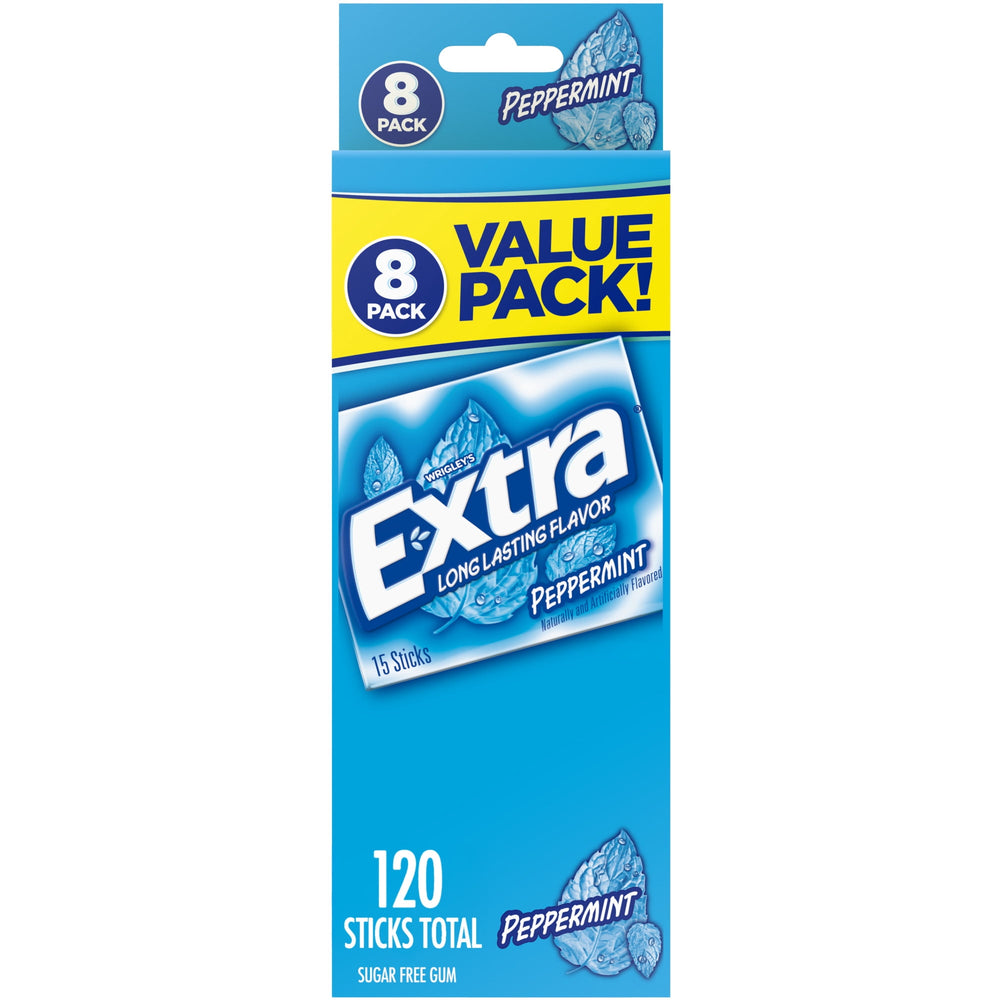 EXTRA Peppermint Sugar Free 8 Pack Value Pack · Chicles y mentas · 8 paquetes de 15 pzas (120 total)