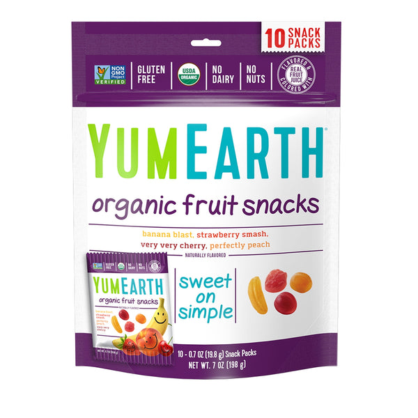 YumEarth Organic - Vegan & Organic Fruit Gluten Free · Gomitas de fruta · 10 pzas
