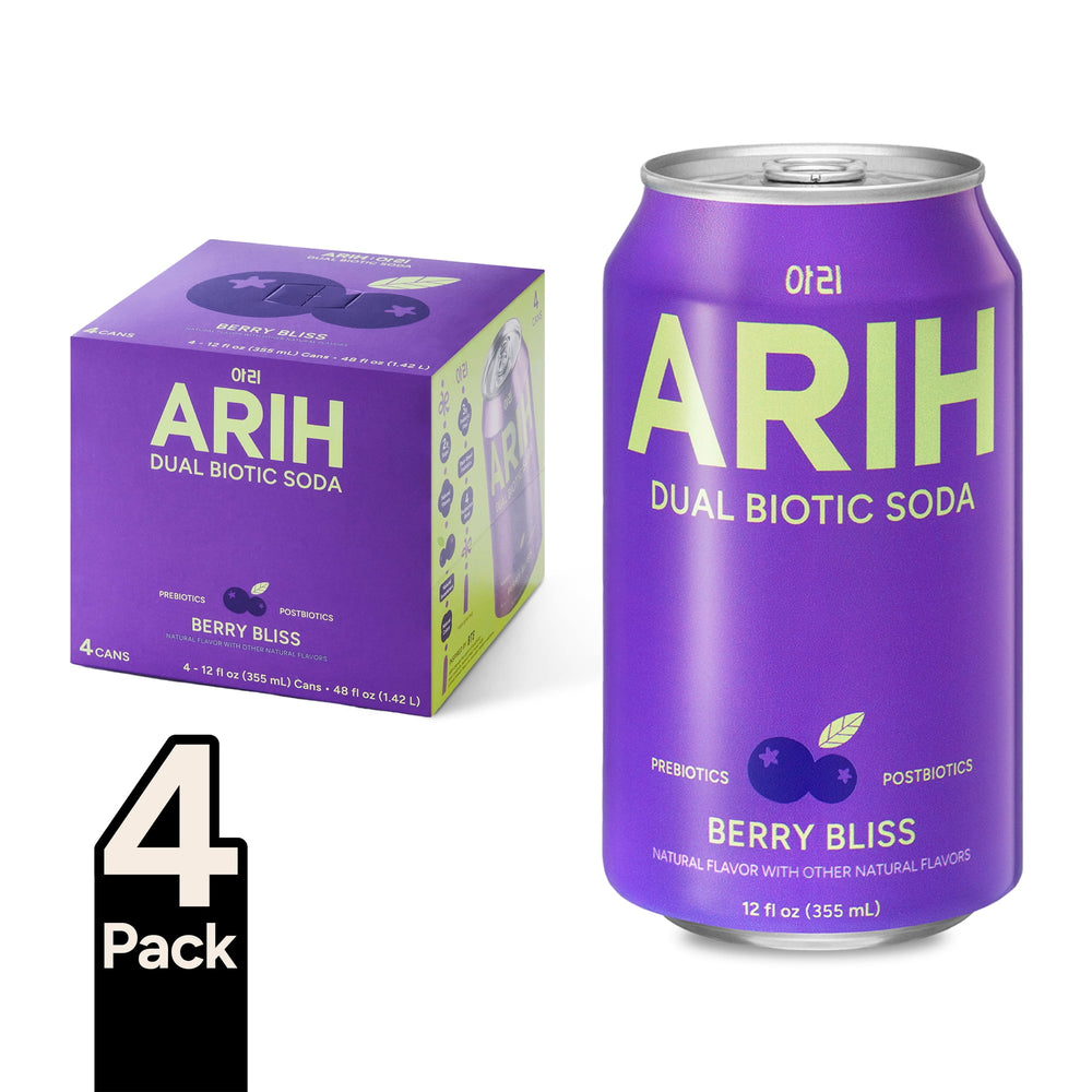 ARIH Dual Biotic Soda Berry Bliss · Refresco · 4 pack de 355 ml