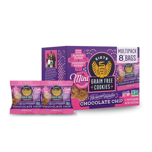 Siete Foods Mexican Vanilla Chocolate Chip · Galletas · 8 pzas