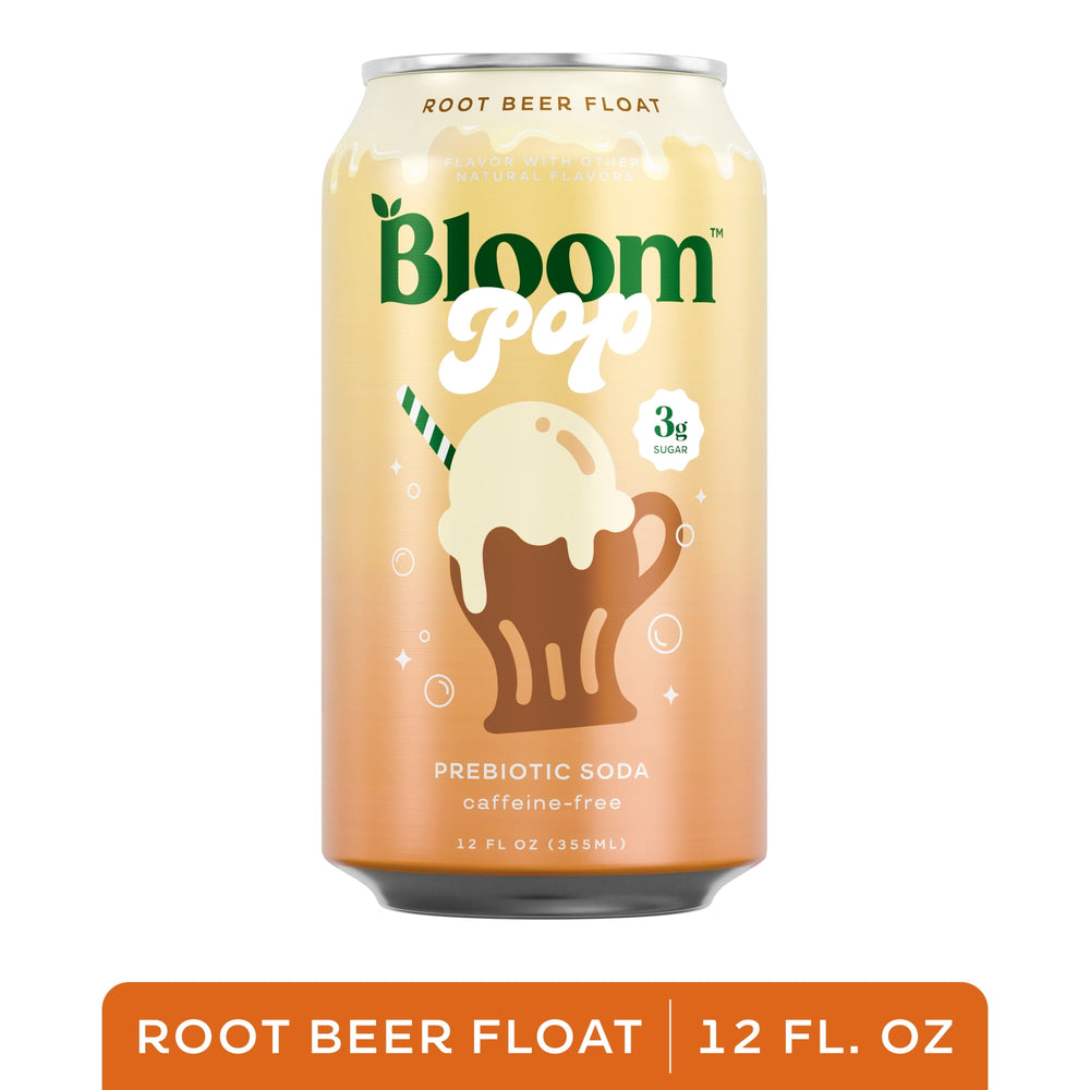 Bloom Nutrition Pop Prebiotic Soda Root Beer Float · Refresco · 355 ml · lata