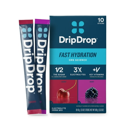 DripDrop Classic Fast Hydration - Cherry and Berry Powder · Polvo para agua · 10 pzas