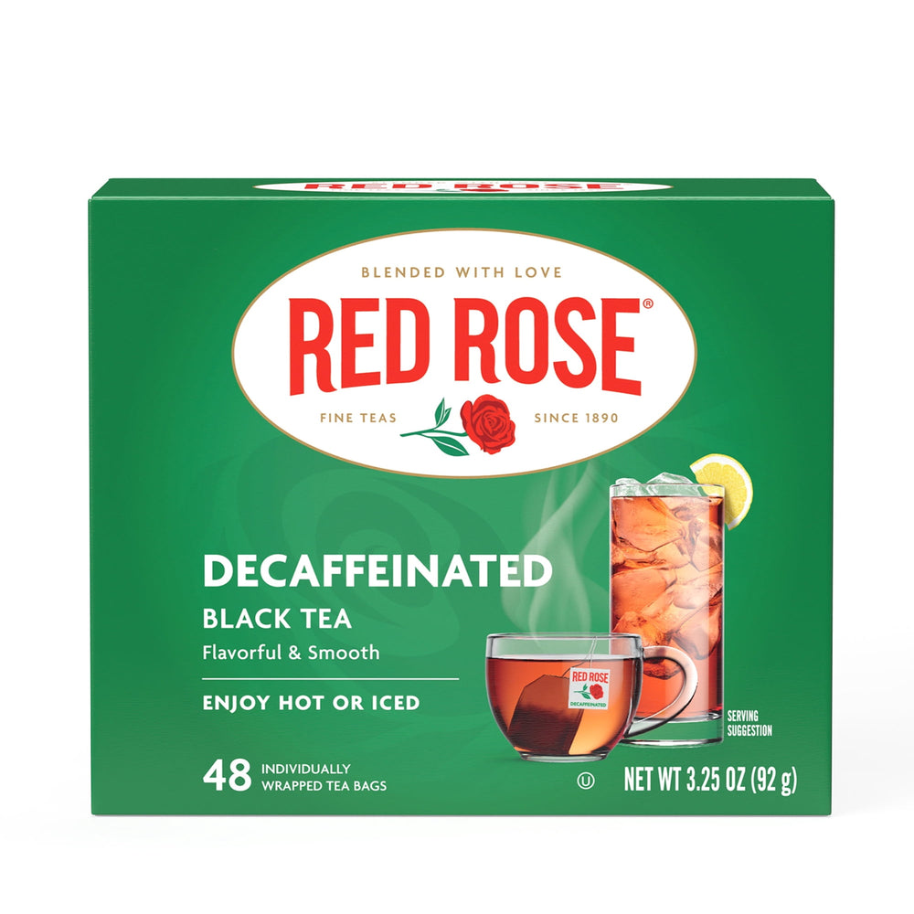Red Rose Naturally Decaffeinated Black Tea · Té · 48 pzas