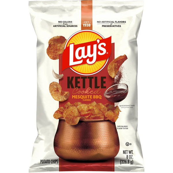 Lay’s Mesquite BBQ Kettle Cooked · Papas · 227 g · bolsa