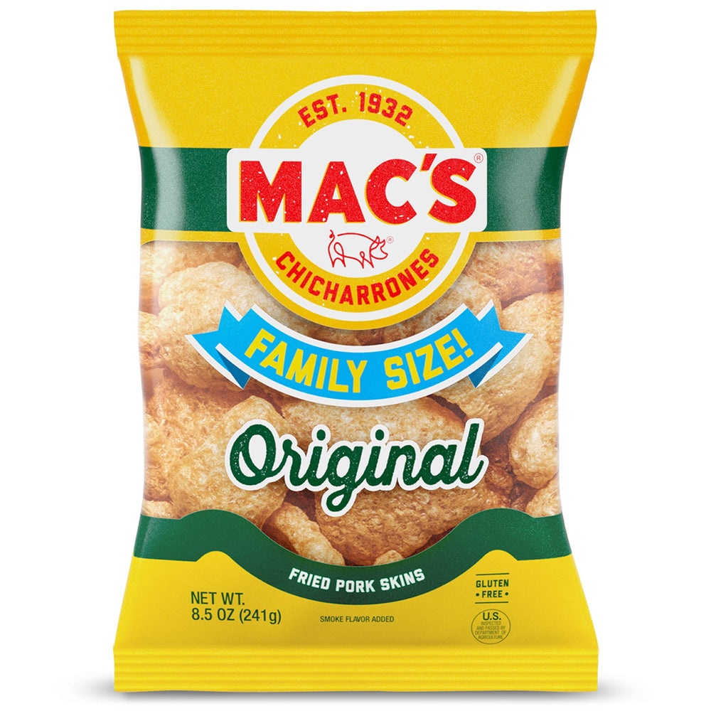 Mac’s Original Fried Pork Skins · Frituras · 241 g · bolsa · tamaño fiesta