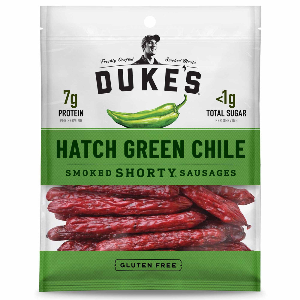 Duke's Pork Hatch Green Chile Smoked Shorty Sausages · Carne seca · 7 g