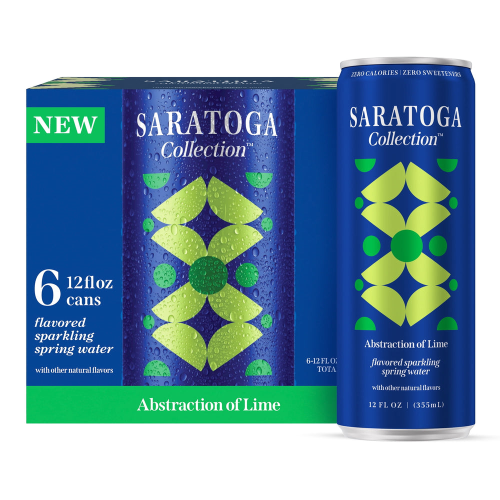 Saratoga Collection Lime · Agua mineral · 6 latas de 355 ml