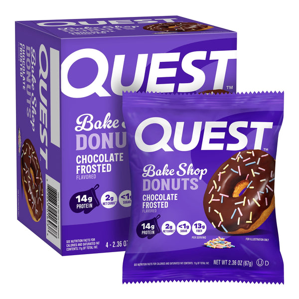 Quest Bake Shop Protein Donut Chocolate Frosted · Donas · 4 pzas de 67 g
