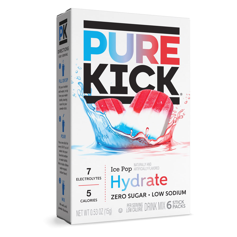 Pure Kick Ice Pop Hydration · Polvo para agua · 6 pzas