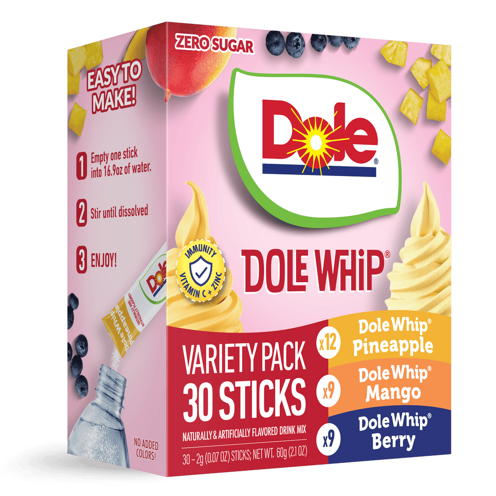 Dole Whip Powder Variety Pack Pineapple Zero Sugar · Polvo para agua · 30 barras