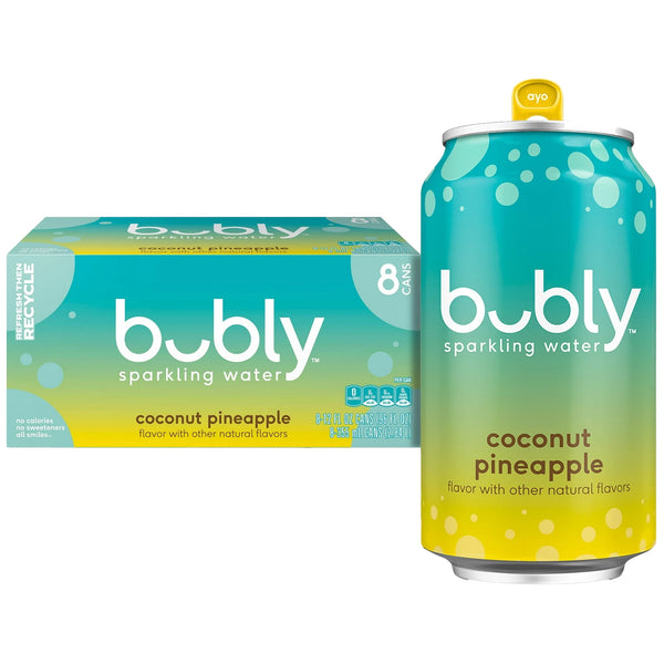 bubly Summer Coconut Pineapple · Agua mineral · 8 latas de 355 ml