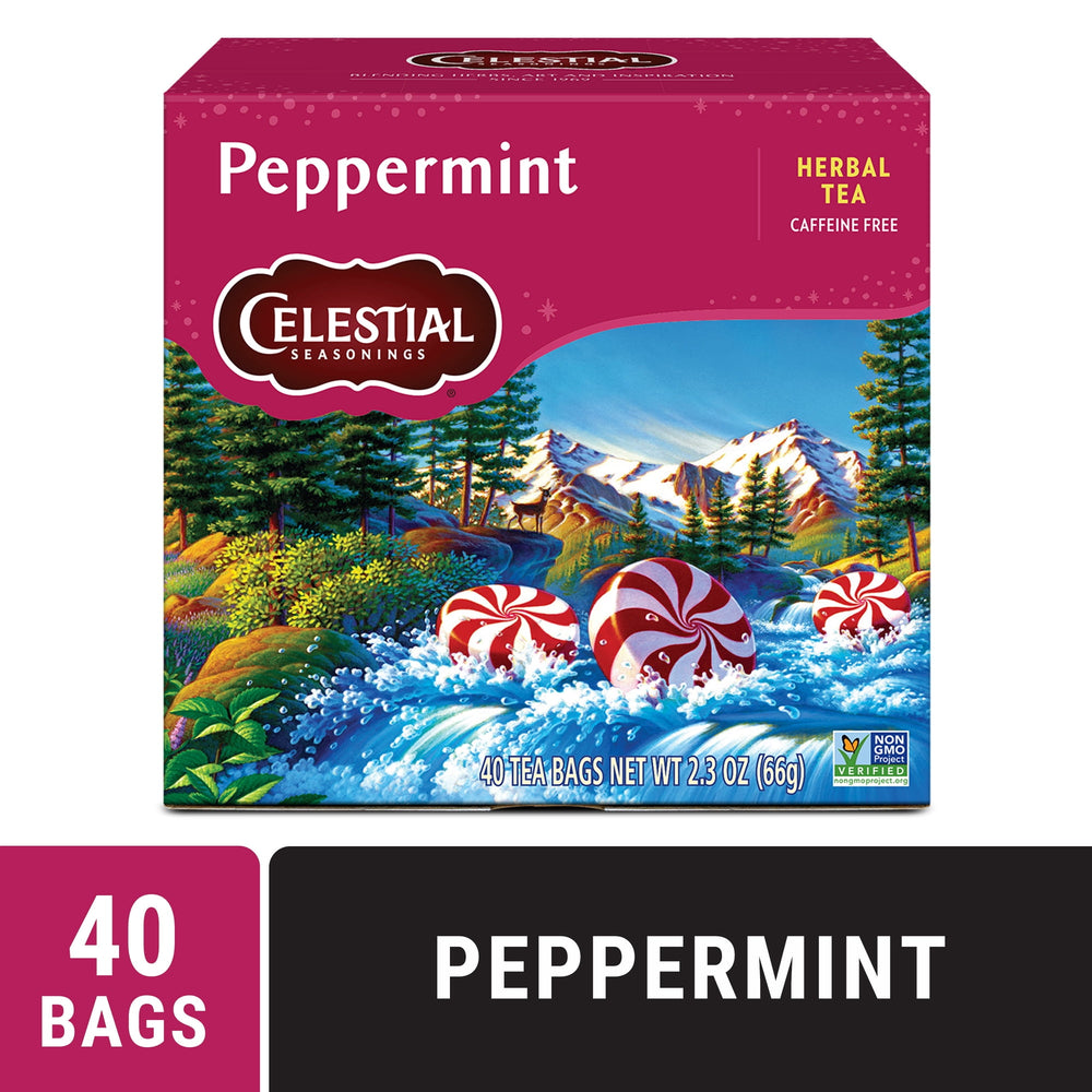 Celestial Seasonings Peppermint Caffeine-Free Herbal Tea · Salsa y sazonador · 40 pzas