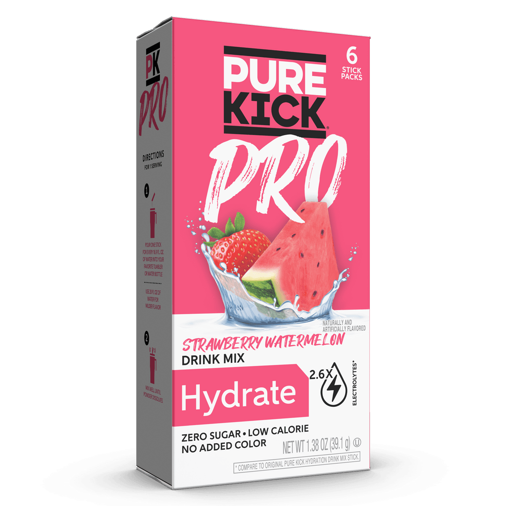 Pure Kick Pro Strawberry Watermelon Hydration · Polvo para agua · 6 pzas