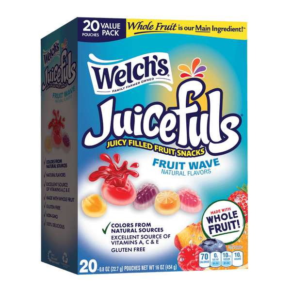 Welch's Juicefuls Fruit Wave Soft Fruit . Gluten-Free · Gomitas de fruta · 20 pzas de 227 g