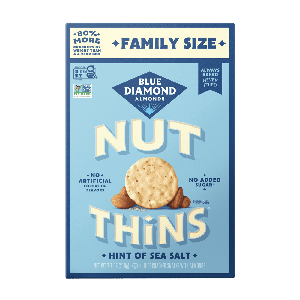 Blue Diamond Almond Nut-Thins Rice sin gluten · Galletas saladas · 218 g · caja