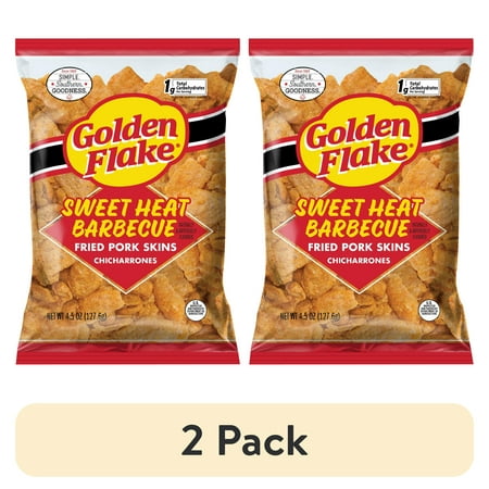 Golden Flake Sweet Heat Barbecue Fried Pork Skins · Frituras · 2 pack de 128 g