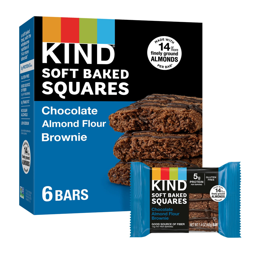 KIND Chocolate Almond Flour Brownie Squares Gluten Free · Barra · 6 pzas de 40 g