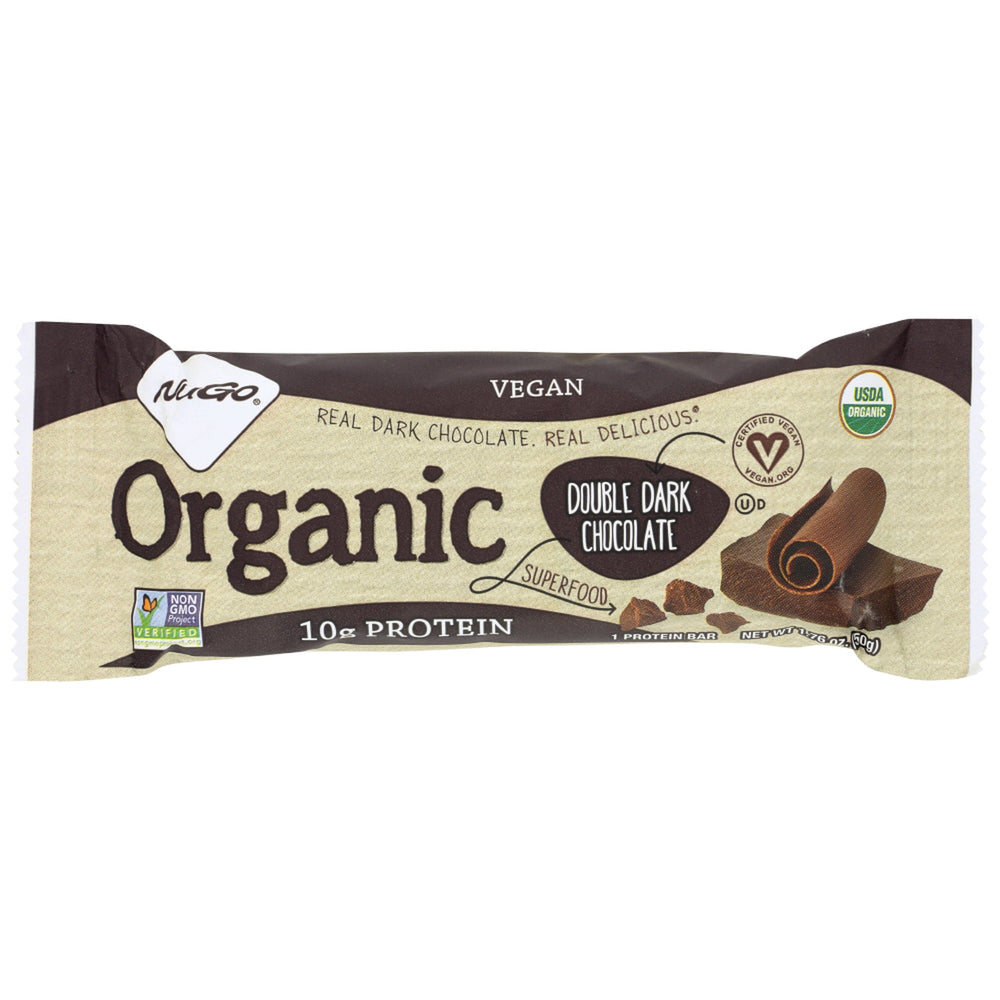 Nugo Nutrition Bar - Organic Double Dark Chocolate · Caramelos · 50 g