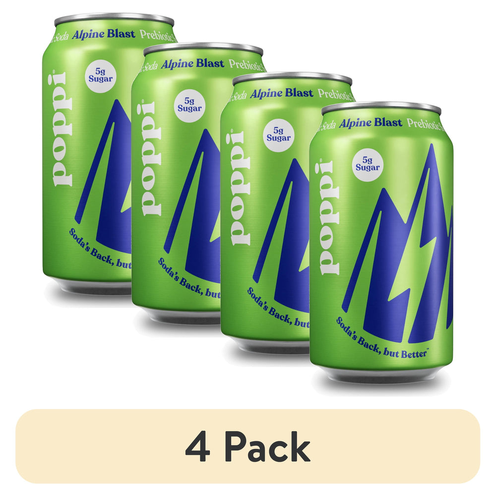 poppi Alpine Blast Prebiotic Soda · Refresco · 4 latas de 355 ml