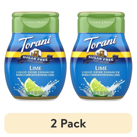 Torani Lime sin azúcar Liquid Drink Enhancer · Bebida · 2 pack de 48 ml