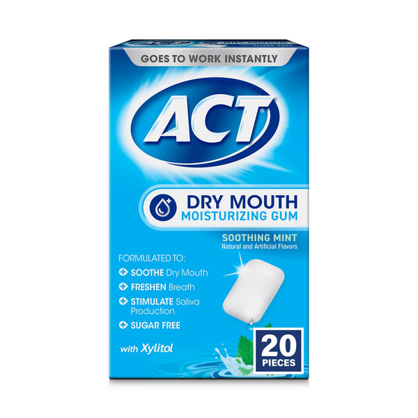 ACT Dry Mouth Moisturizing With Xylitol Soothing Mint · Chicles y mentas · 20 pzas