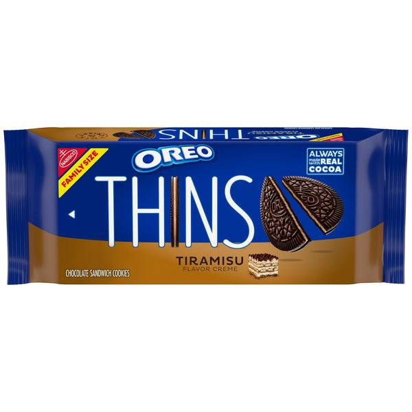 OREO Thins Tiramisu Creme Chocolate · Galletas · 334 g · tamaño familiar