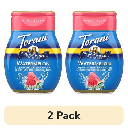 Torani Watermelon sin azúcar Liquid Drink Enhancer · Bebida · 2 pack de 48 ml