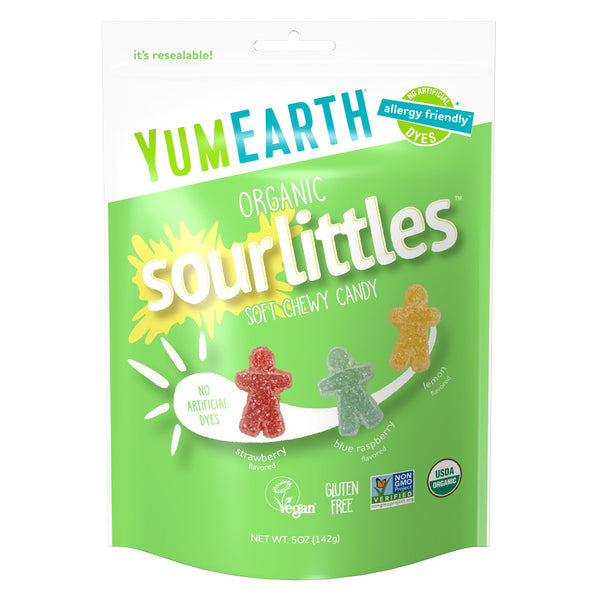 YumEarth Organic Sour Littles Assorted Flavors sin gluten · Gomitas · 142 g · bolsa